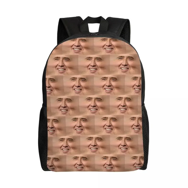 

Nicolas Cage Travel Backpack Women Men School Laptop Bookbag Funny Meme College Student Daypack Bags