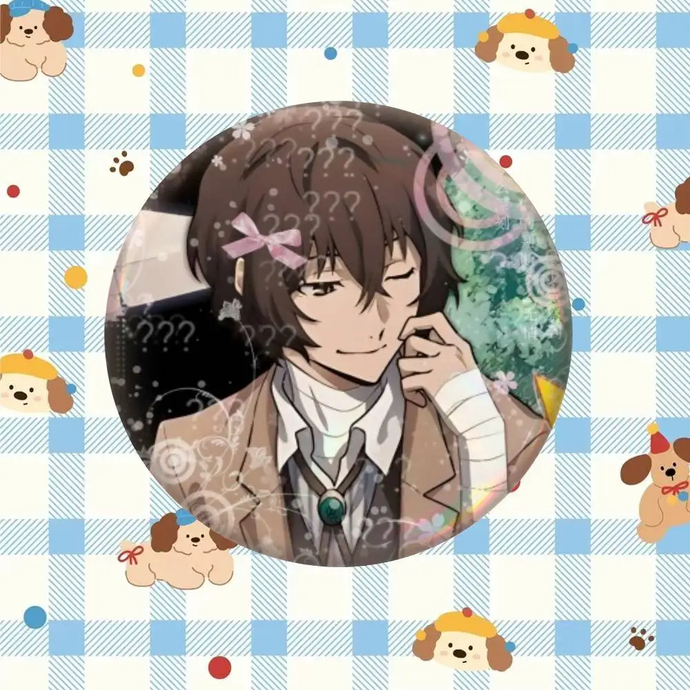 D-Dazai Anime Osamu-S   Badge Tinplate Meme Round Brooch for Hat Bag Creative Lapel Jewelry Accessories Gifts
