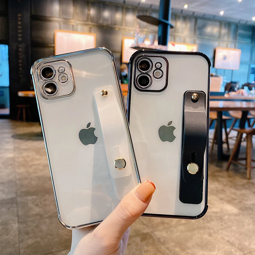 아이폰 16 15 14 13 프로 12 11 맥스 플러스 16프로맥스용 손목 스트랩 폰 케이스 홀더 폰 케이스 풀 랩 15프로맥스 커버 하드 쉘