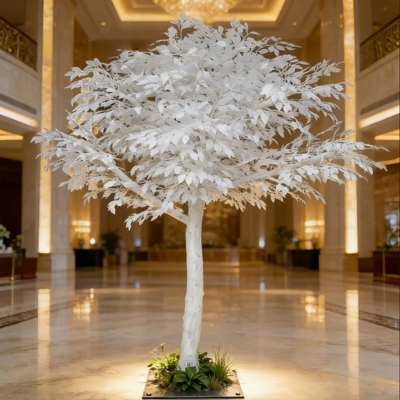 

Simulation beautiful Chen white fake banyan tree wishing tree shopping mall clothing store props decoration landscaping snow
