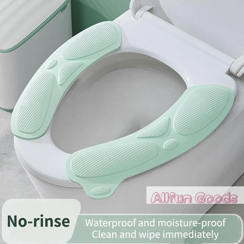 2Pcs/Set Waterproof Toilet Seat Cover Washable Universal Soft Toilet Seat Cushion Seat Lid Pad Solid Color Bathroom Accessories
