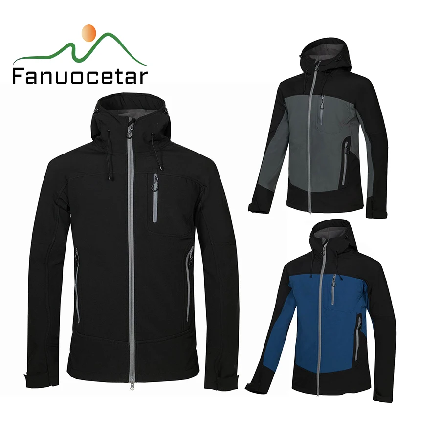 Fanuocetar Softshell Hiking Jackets Mens Windproof Waterproof Outdoor Sports Camping Windbreaker Skiing Trekking Rain Coats 1716