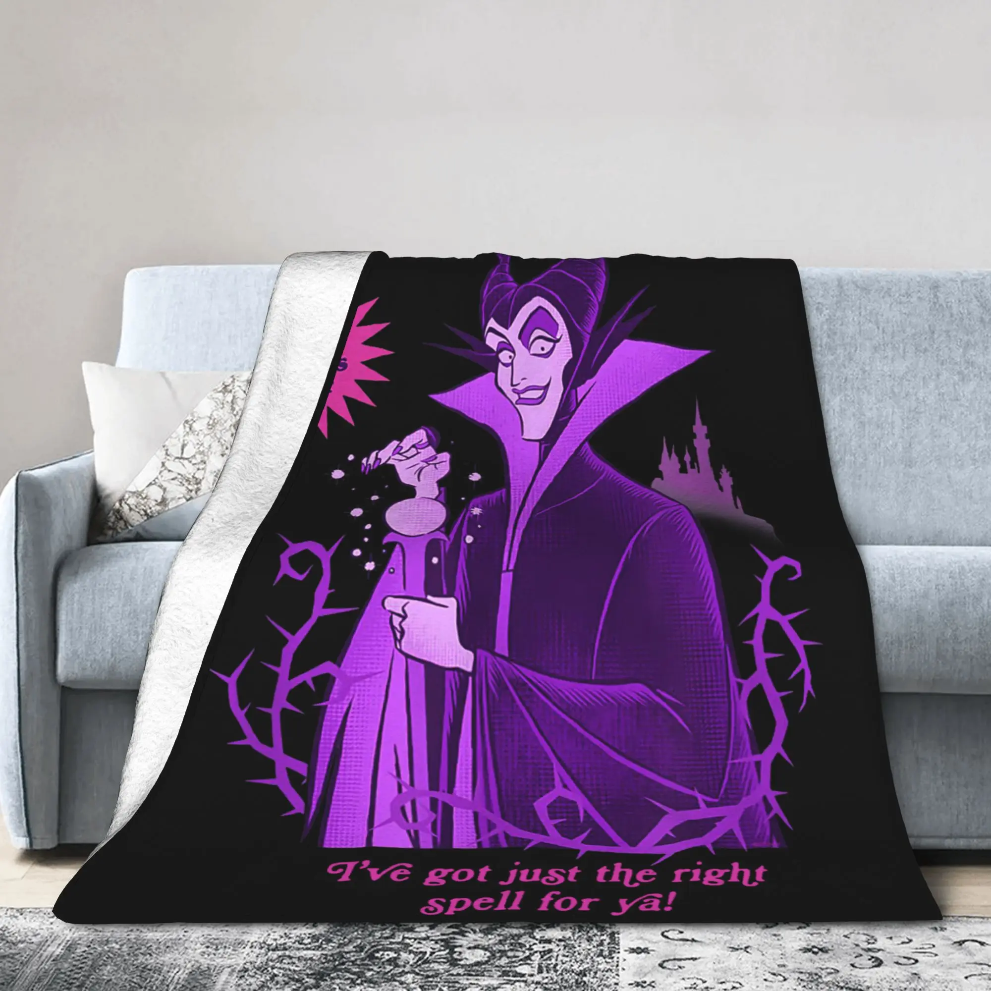 Villains for Hire Maleficent Need Some Sleep Blankets  Wool Funny Warm Throw Blankets for Bedspread Winter Office