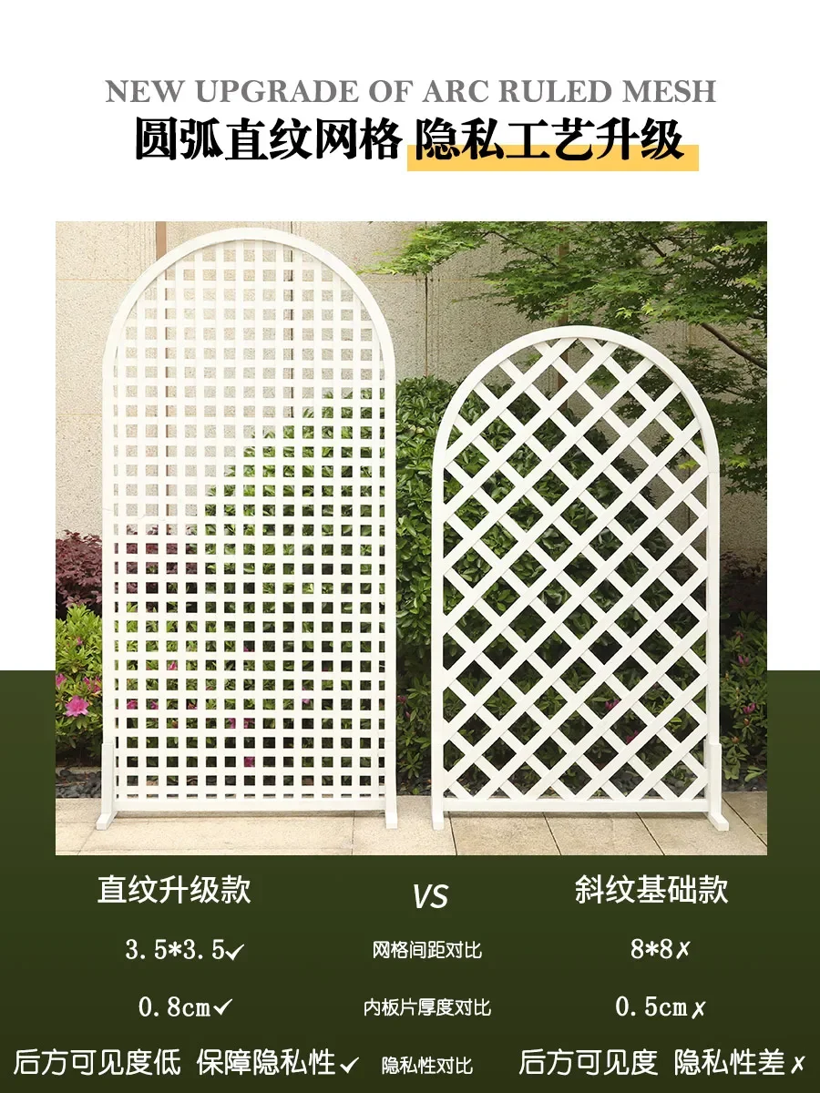 Garden Fence White Fence Outdoor Lattice Solid Wood Fence Courtyard Decorative