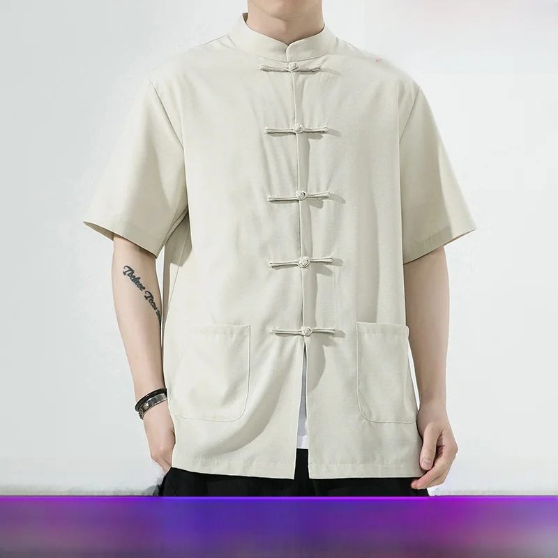 

Костюм для практикующих традиционную китайскую медицину: мужской комплект для занятий дзен-медитацией, ретро-одежда для чайной церемонии, большие размеры, для здоровья и ухода, в стиле Тан.