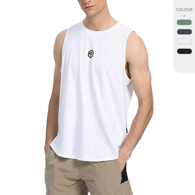 

Mens Fitness Sleeveless T-Shirt Running Muscle Shirt Gym Tank Top Bodybuilding Vest Sports Singlet Men Summer Cotton