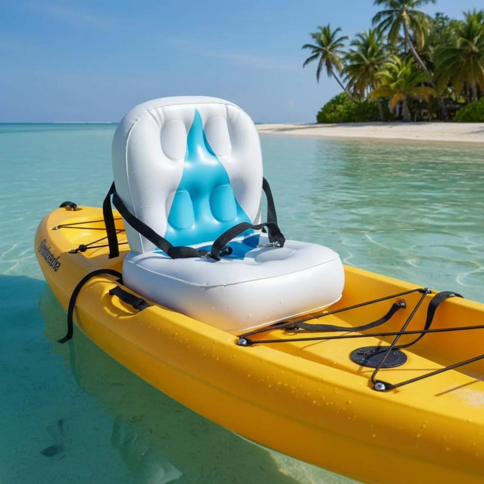 Inflatable Kayak Seat Waterproof Inflatable Backrest Seat Kayak Backrest Cushion Lightweight Water Sports Gear Shock Absorbing