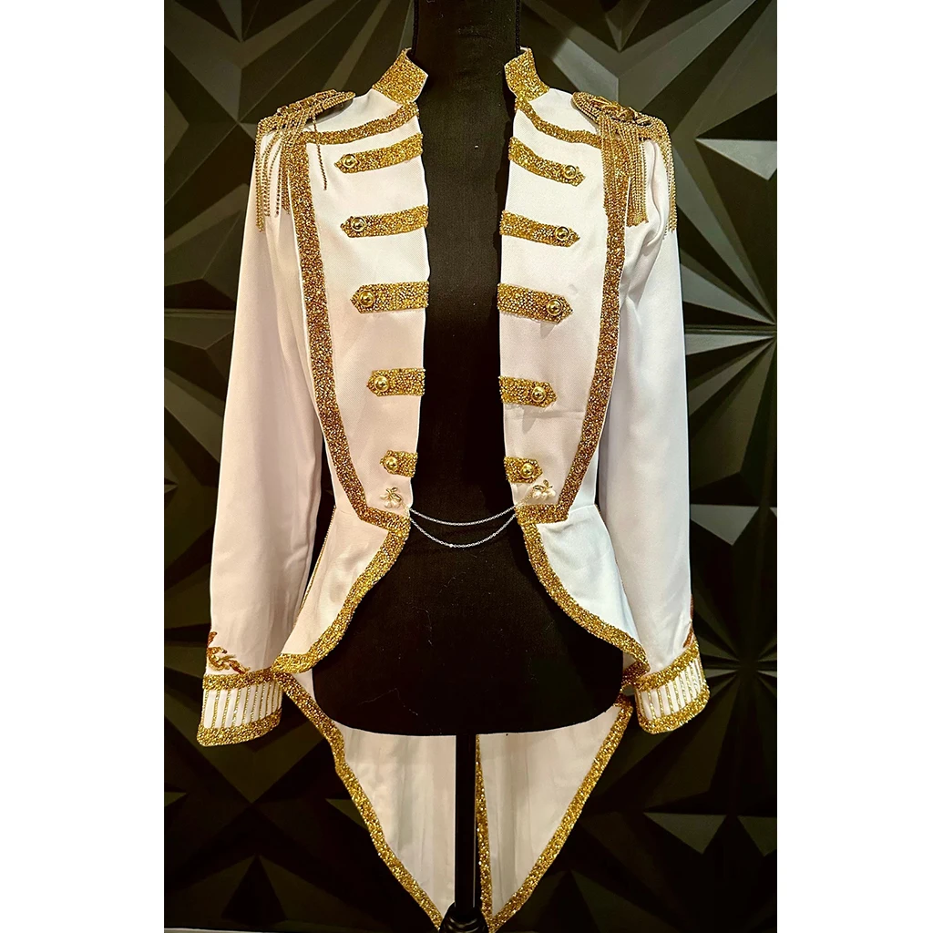 

В наличии Куртка Ringmaster Regency Queen Красный Военный Смокинг с Бахромой Женский Готический Стимпанк Викторианский Офицер Хассар Униформа Топ