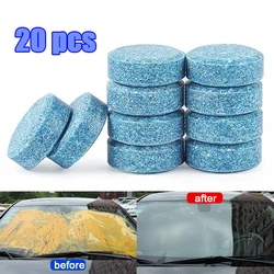 20pcs Car Windshield Cleaner Effervescent Tablets Car Solid Washer Agent Universal Auto Glass Washer Dust Soot Car Accessories