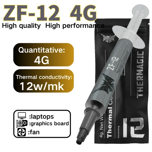 Imagen 2 del producto Pasta térmica de cpu de alta calidad zf 12w procesador de pastas térmicas zf-12 pasta de grasa térmica pasta de yeso de silicona pasta termica