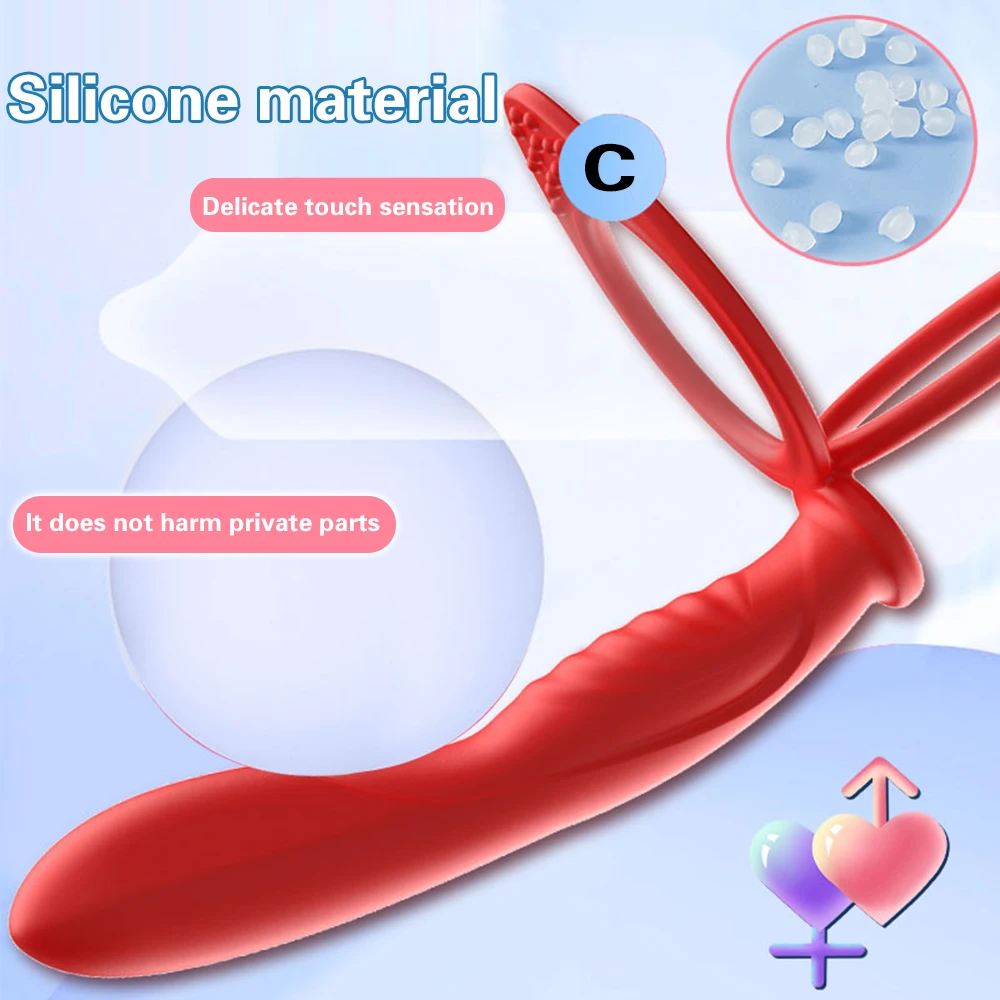 Double Penetration Anal Plug Vibrator Dildo Cock Ring Butt Plug For Men Strap On Penis Vagina Plug Adult Sex Toys For Couples