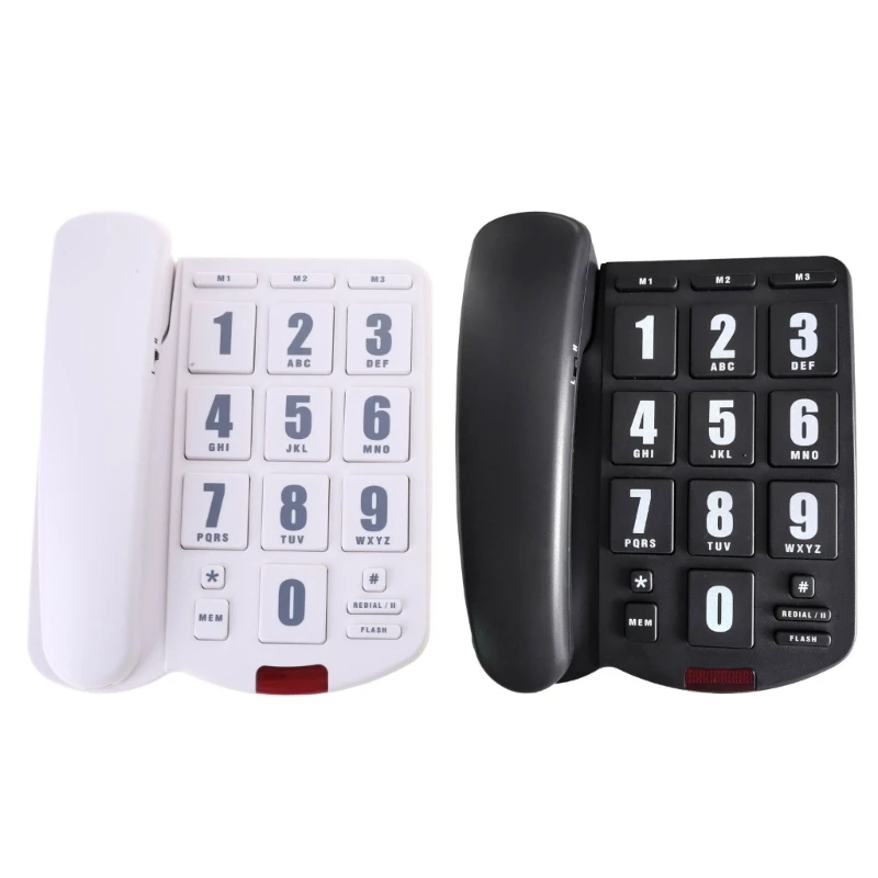 F3KE Loud Ringtone Fixed Home Phone for Seniors and Hearing Impaired Individuals