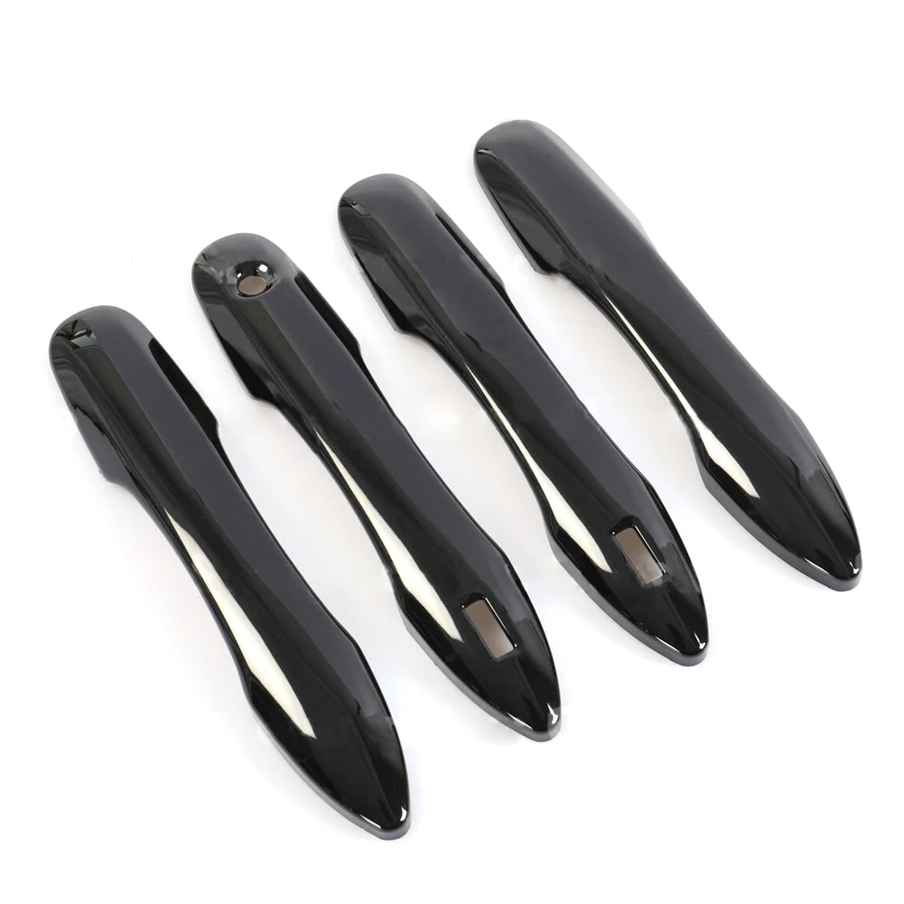 1 Set Smart Door Handle Covers Trims Bezels Decoration Moulding ABS Gloss Black Fit For Toyota Camry XV70 2018 2019