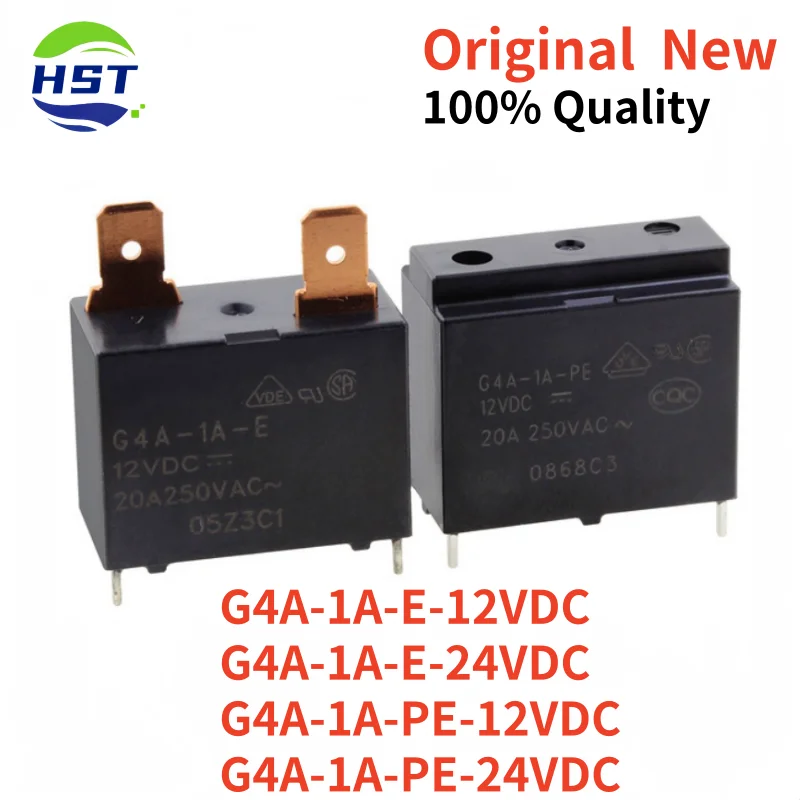 10 pcs/lot New Original relay G4A-1A-E-12VDC 24VDC G4A-1A-PE-12VDC 24VDC 4pin 20A 250vdc