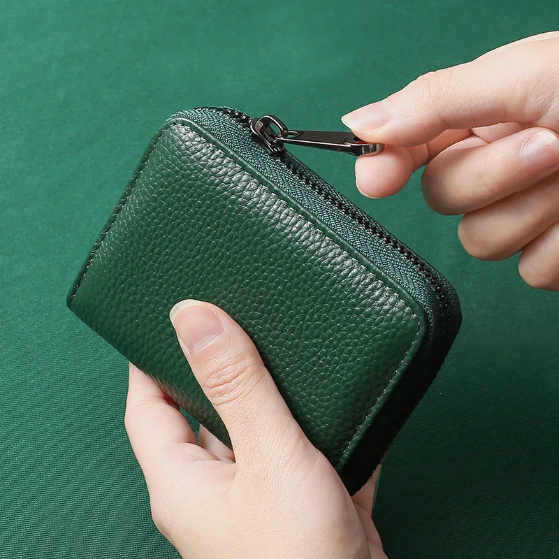 Small Anti-Theft Women's Wallet Card Holder Document Storage Bag Multi-Position 2026 New Card Bag Fashionable Leather Purse