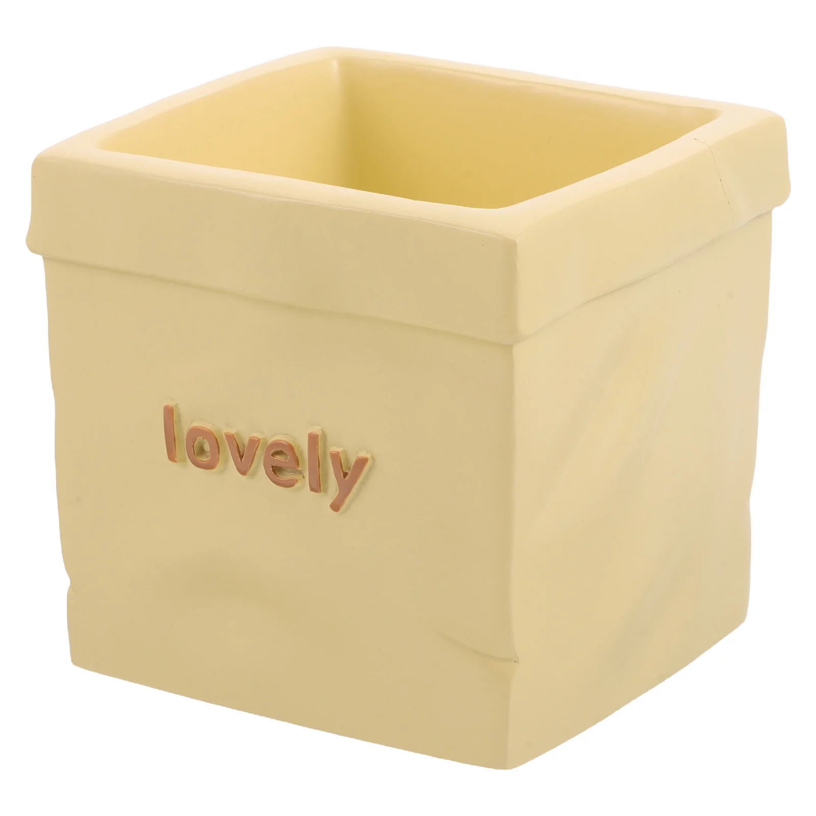 

Resin Pen Holder for Desk Rectangular Minimalist Office Storage Box Pencil Cup Stationery Organizer Stand Pen Holder