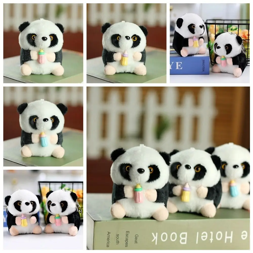 

Panda Bottle Panda Plush Pendant Holding Milk Bottle Stuffed Cotton Milk Bottle Panda Plush keychain Small Bear