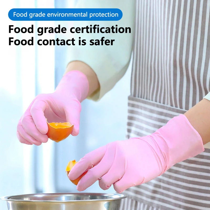 1pair Light Pink Disposable Nitrile Gloves Waterproof Anti-Static Durable Light Tattoo Gloves For Kitchen Cooking Tools