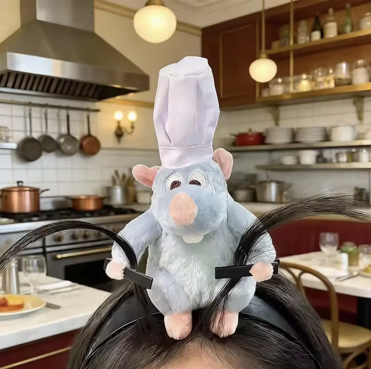 Diadema creativa y divertida de Ratatouille, bonita muñeca de peluche de ratón, pinza para el pelo de ala ancha, accesorios para el cabello, tocados.