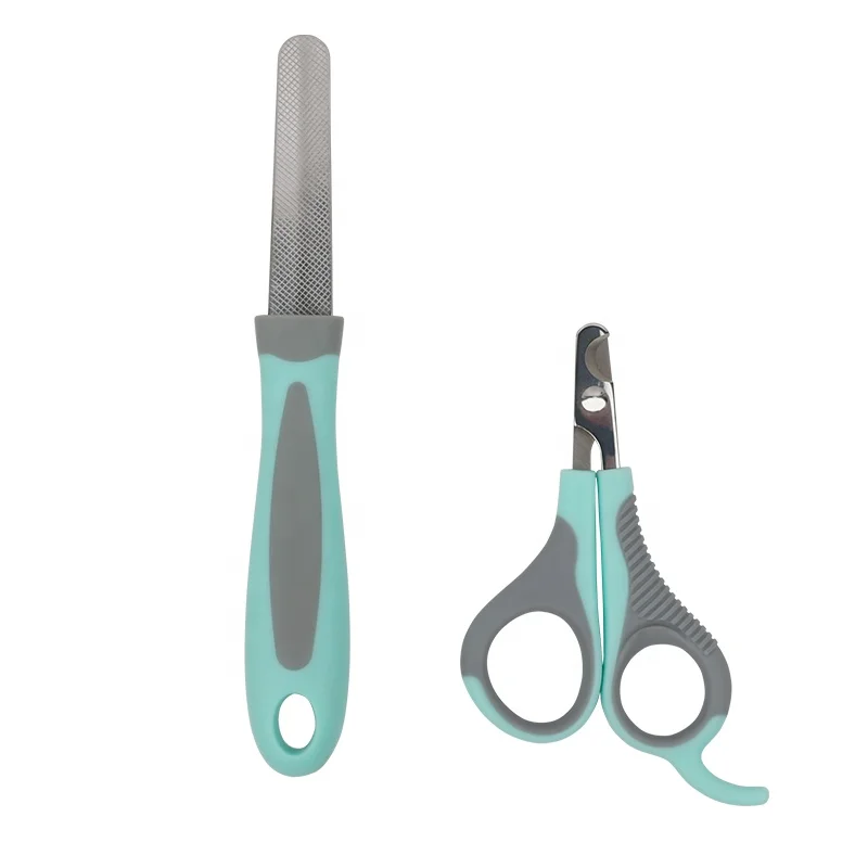 2 in 1 Pet Nail Scissors Cat Dog Nail Clippers File Set Pet Nail Clippers Cleaning Grooming Tools