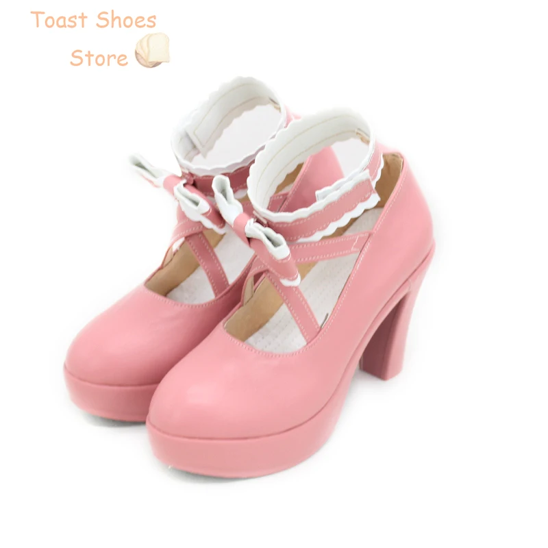 Anime Who Made Me A Princess Siya Cosplay Shoes Cute Pink PU Leather Shoes stivali di carnevale di Halloween Prop Costume Prop