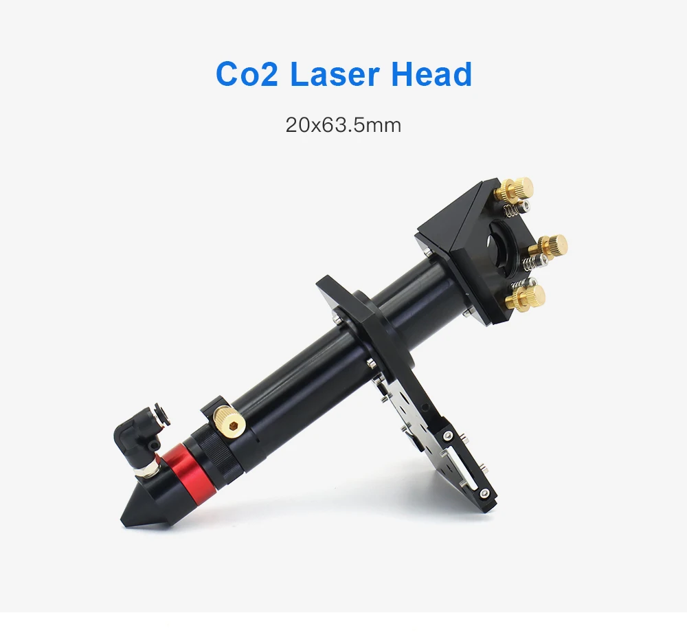 WaveTopSign CO2 Laser Head For Lens 20x63.5mm Mirror 25mm For Co2 Laser Cutting And Engraving Machine