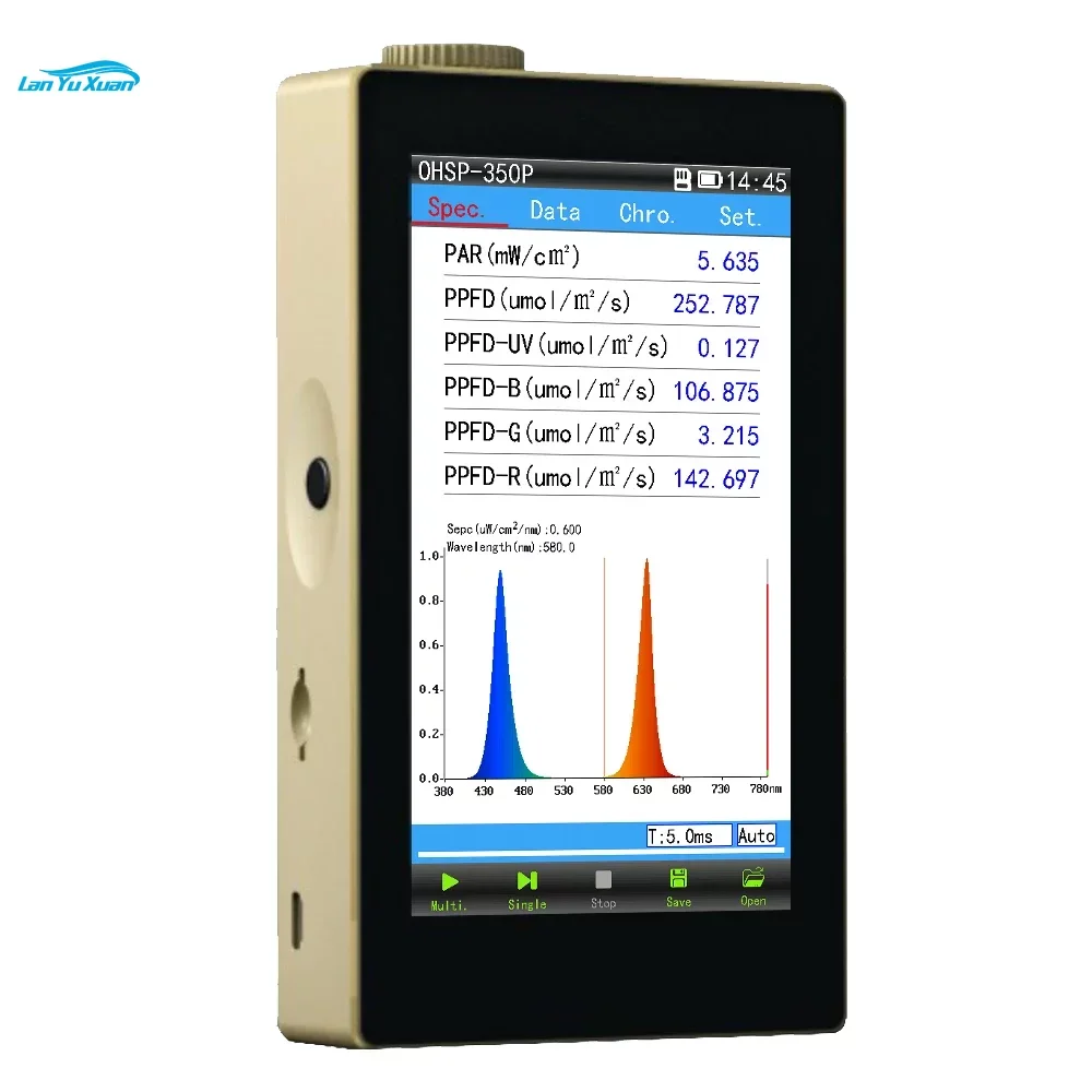 

PPFD PAR Spectrometer OHSP350P Spectrum CCT CRI Lux Meter with PC Software