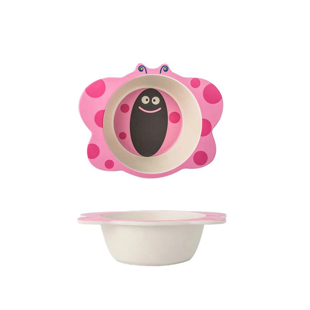

Kids Dishes Children Tableware Bowls Bamboo Fiber Lightweight Stain Resistant Easy Clean Picnic Camping Party Use