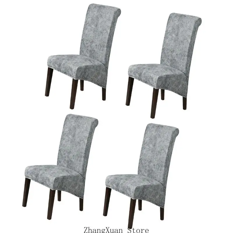 Matte PU-Schonbezüge für Esszimmerstühle mit werkzeugloser Stretchkonstruktion, 4 Stück, 3 x – Detail 5