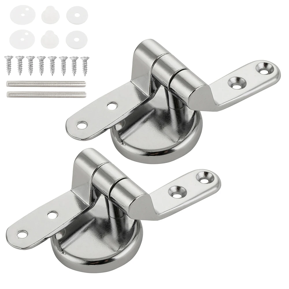 Stainless Steel Toilet Seat Hinge Universal Adjustable Replacement Flush Toilet Cover Mounting Connector Bathroom Accessories