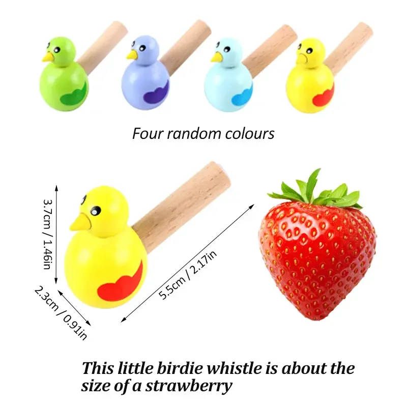 1Pc Colorful Wooden Whistle Indoor Outdoor Play Crisp Whistle Sound Toddler Gift Random Color