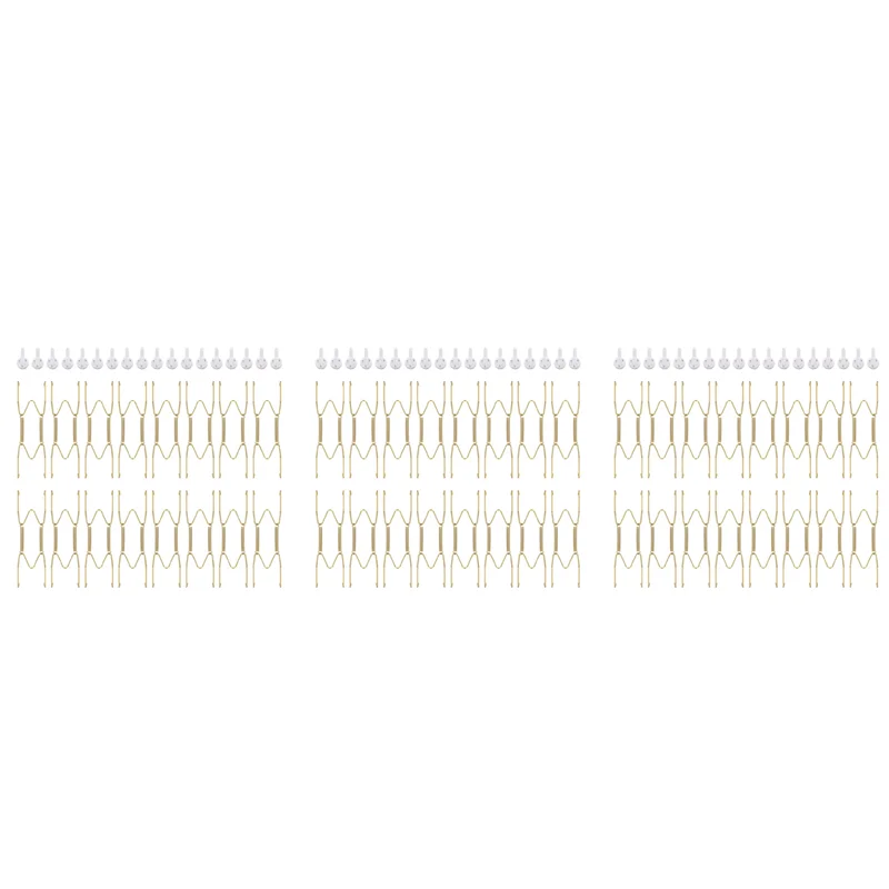 

ABWP-48 Pieces 6 Inch Invisible Plate Hangers Wall Plate Hangers Brass Wire Plate Holders With 54 Pieces Wall Hooks
