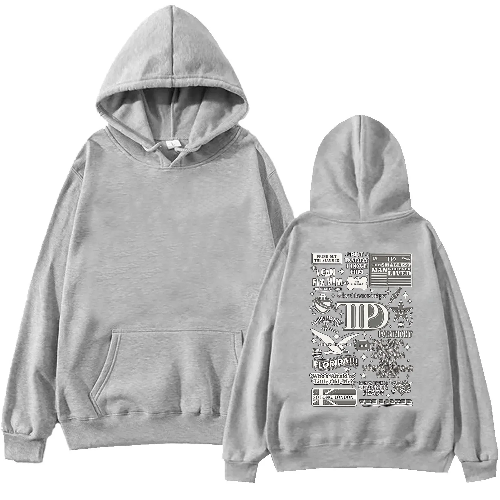 Tormented poet department TTPD album title trendy fashion hoodie Harajuku