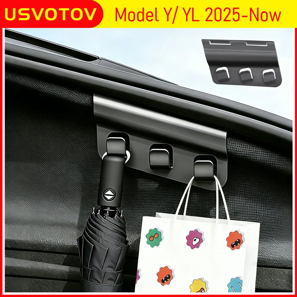 For Tesla Model Y YL Juniper Rear Trunk Hook Seat Button Cargo Grocery Shopping Bag Holder Umbrella Hanger Storage Accessories