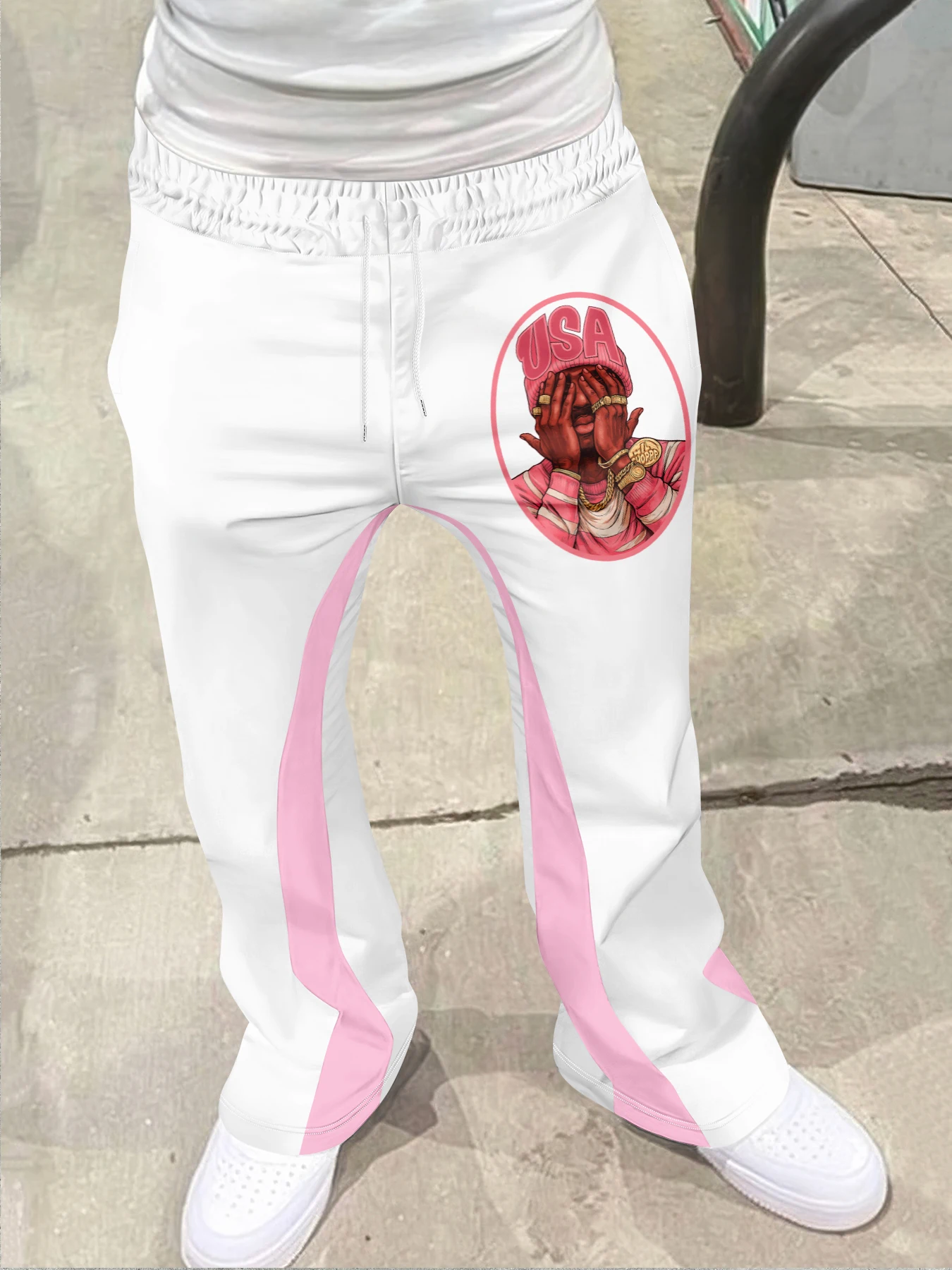 

Men's Trendy Brand American Street Style Incredibly Versatile and Fashionable All - Match Printed Casual Micro Flared Pants