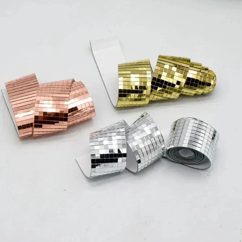 Self-Adhesive Real Glass Mini Square Mirror Mosaic Tiles Stickers Bathroom DIY Party Handmade Craft Home Decoration Making view 2