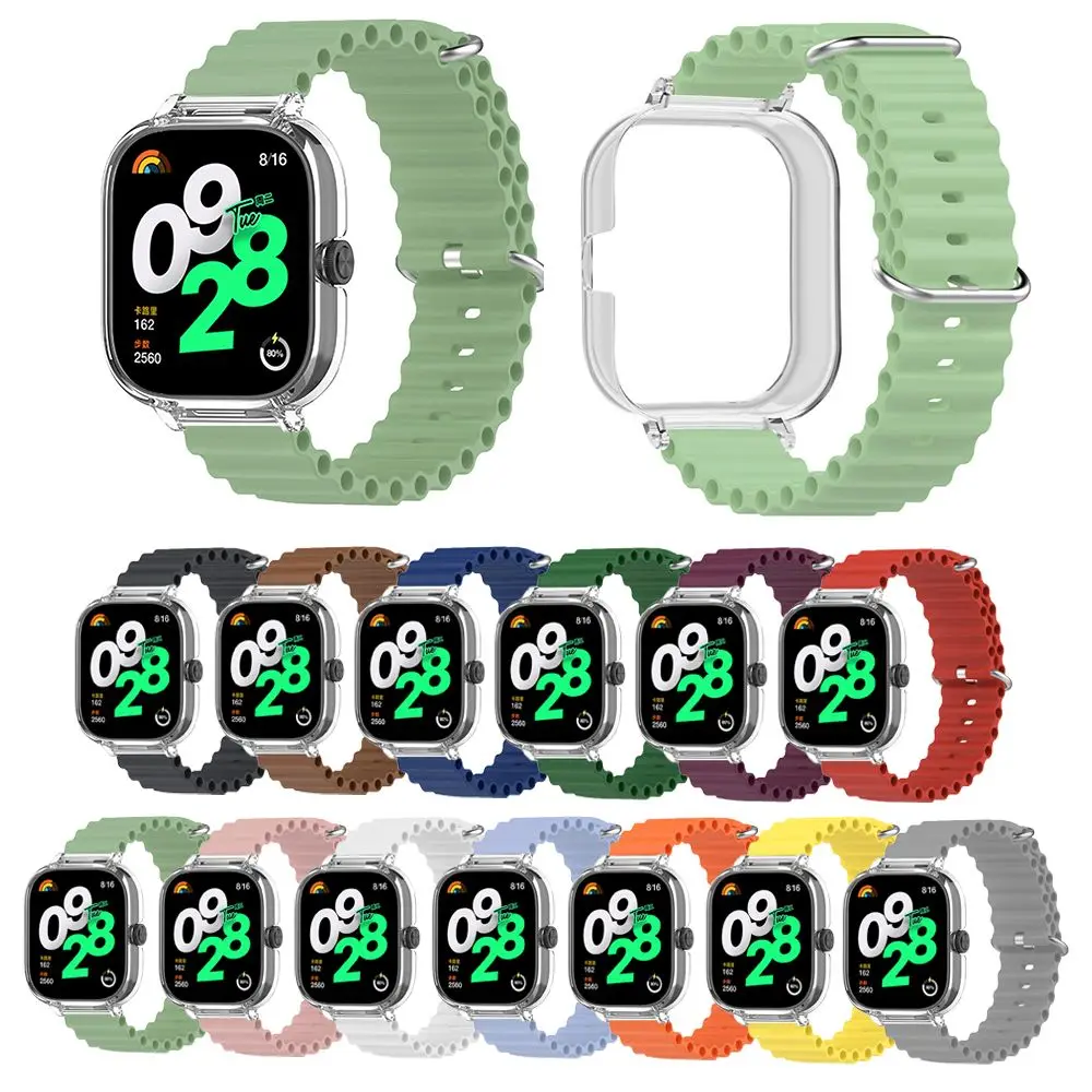 

Replacement Ocean Silicone Strap+Case Watchband Smart Watch Watch Bracelet Colorful Accessories for Redmi Watch 4