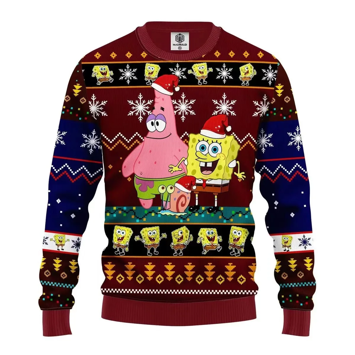 

Men's and Women's Cartoon Anime Sweatshirt, Couple's Pullover, Spongebob, Nickelody, Ugly Christmas Sweater, New Fashion, 2024