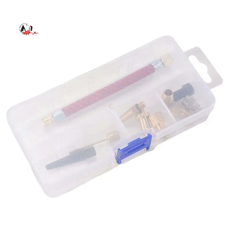 A10E-12Pcs/Set Airbed Pump Hose Adapter Nozzle Valve Air Hose Inflating Needles Bike Pump Inflator Connector Bike Tools