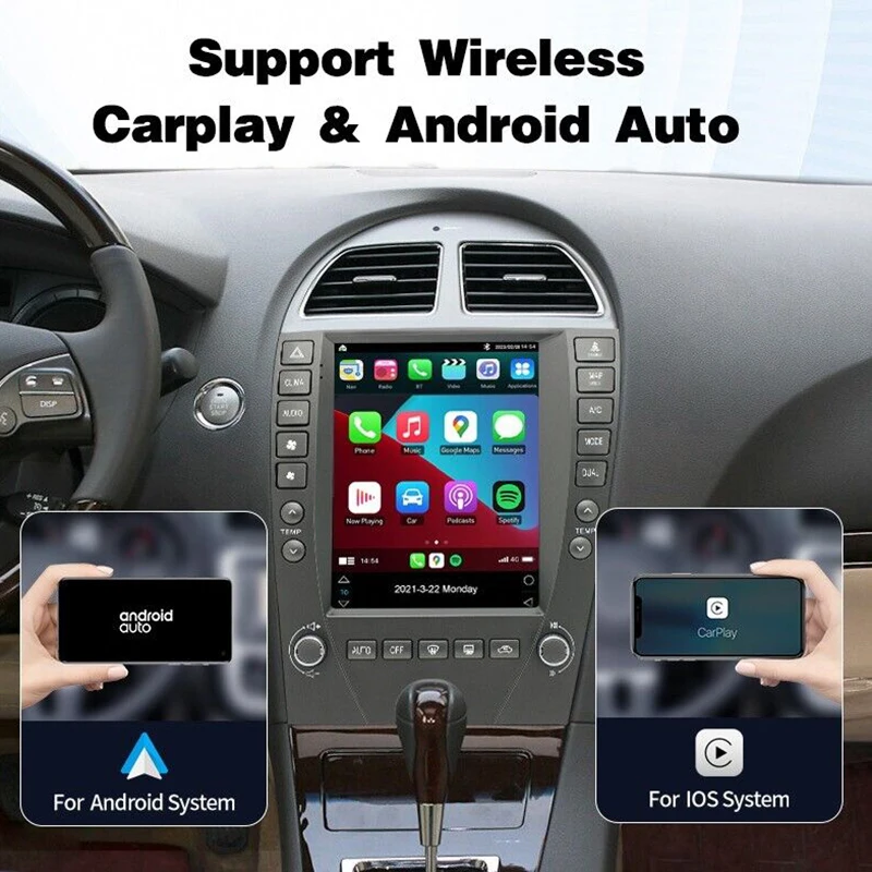 Автомобильное радио Android для Lexus ES350 2007-2012 CarPlay Android Auto для Tesla Style Стерео GPS WiFi Bluetooth FM-радио 9,7 дюйма