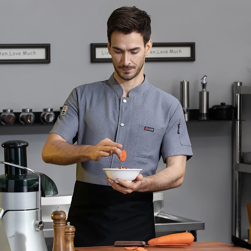 Uniforme de cozinha para restaurante, Soft Chef Jacket, Roupas de trabalho, Roupas de trabalho leves, Restaurante Garçom Macacão, Food Service, Cafeteria