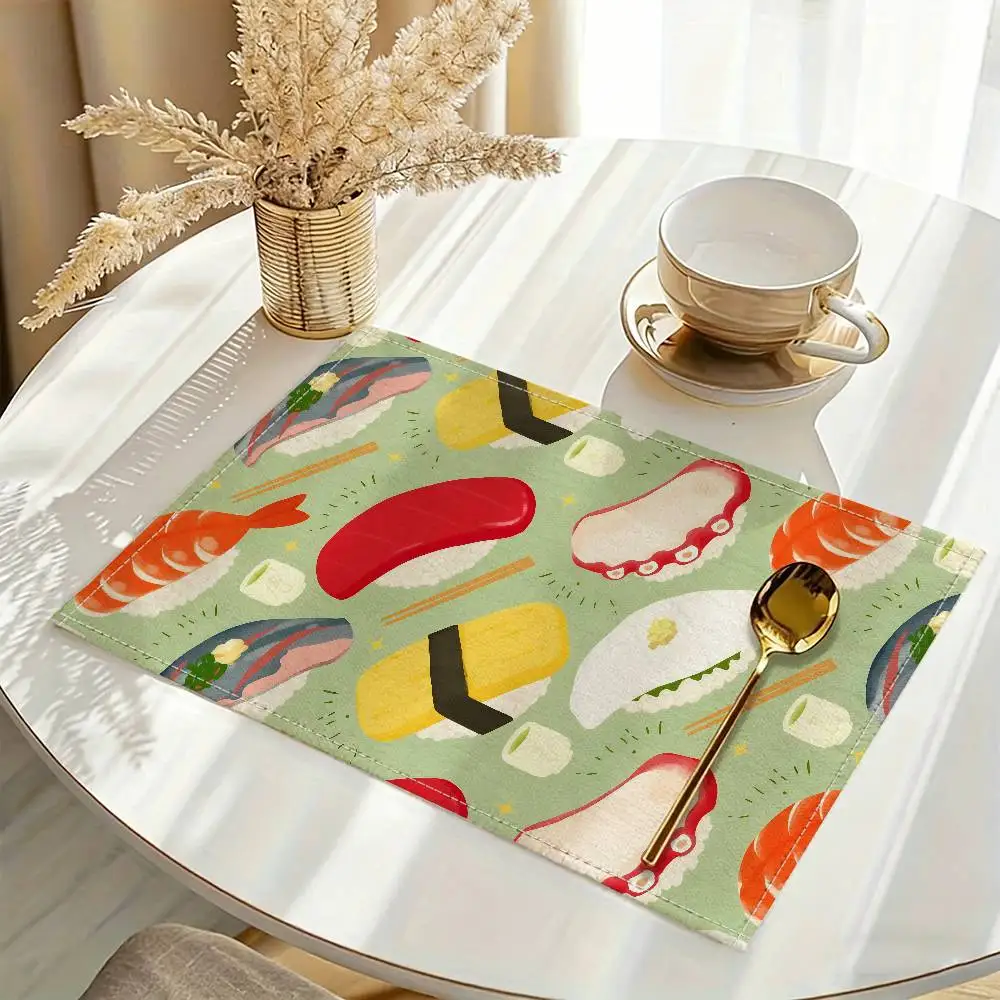 

Cartoon Sushi Non-Slip Placemat, Durable & Easy To Clean, Suitable for Home, Picnic & Restaurant