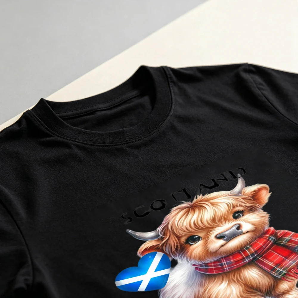 Scotland Highland Cow T-Shirt Scottish Tartan Unisex Shirt Soccer Cup 2026 Scotland Soccer Fan Tee Cute Funny Highland Cow shirt view 5