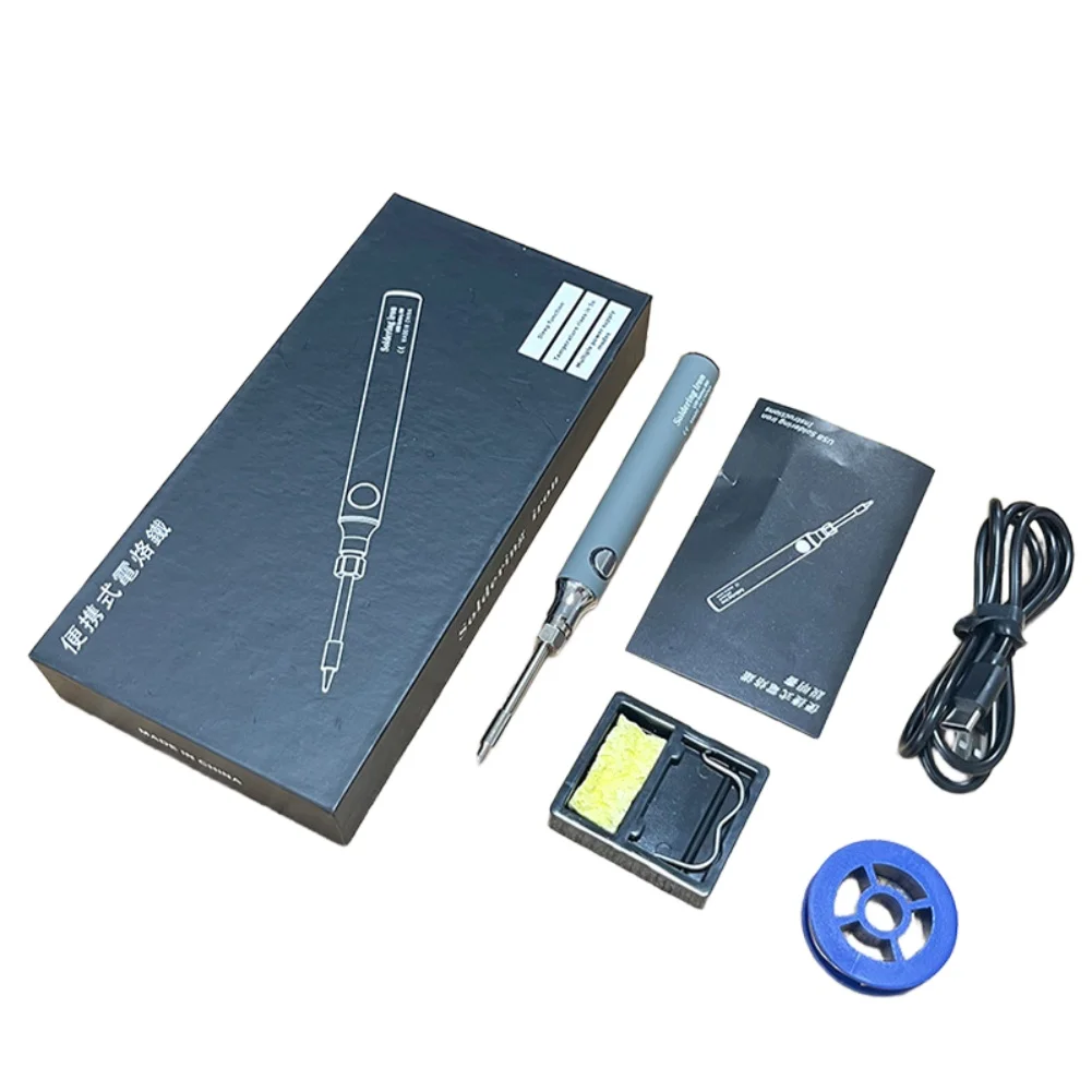 Mini Soldering Iron Kit With Adjustable Temperature USB Rechargeable 330-450°C Adjustable Heat  For DIY And Repairs