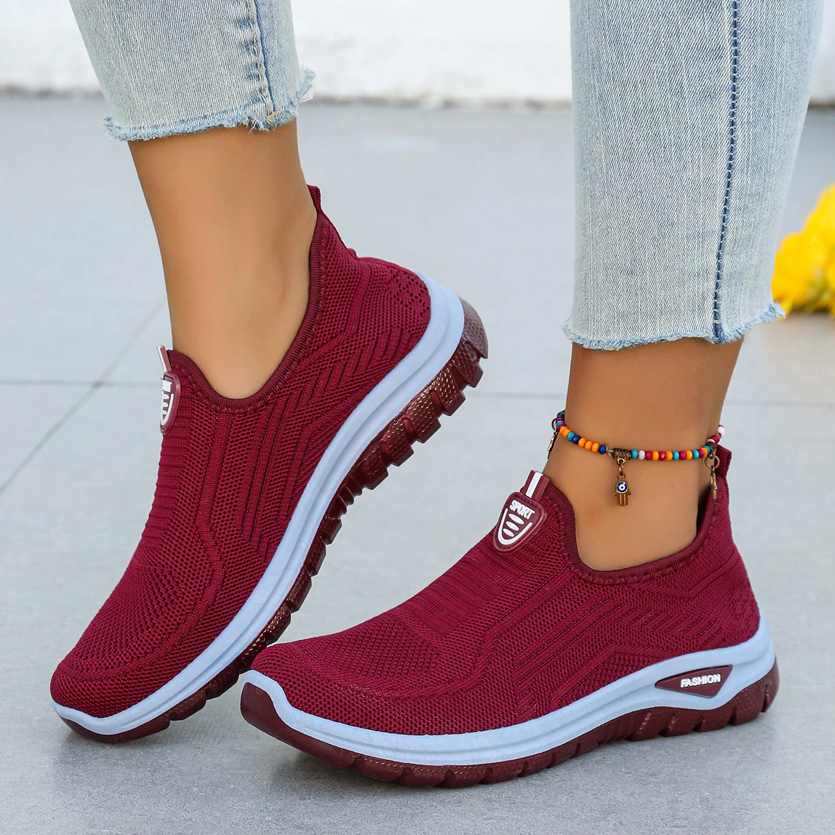 المرأة حذاء رياضة الانزلاق على النساء أحذية رياضية متنفس حذاء أبيض المرأة حذاء رياضة كاجوال أحذية رياضية مريحة تفلكن الأحذية الإناث