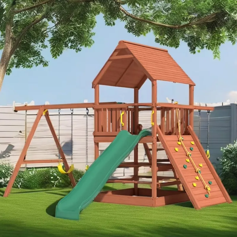 For Children's Garden Large Outdoor Play Equipment Creative Swing Set Outdoor  Playground Children's Playground Ground Wood