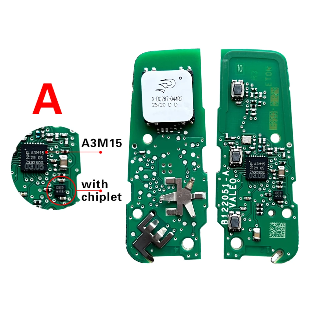 CN009047 OEM A3M15 A3M05 A3M65 Chip For 2020 Peugeot 5008 508 Smart Key PCB 3 Buttons IM3A AES NCF29A1 IM3A 434MHz Keyless Go