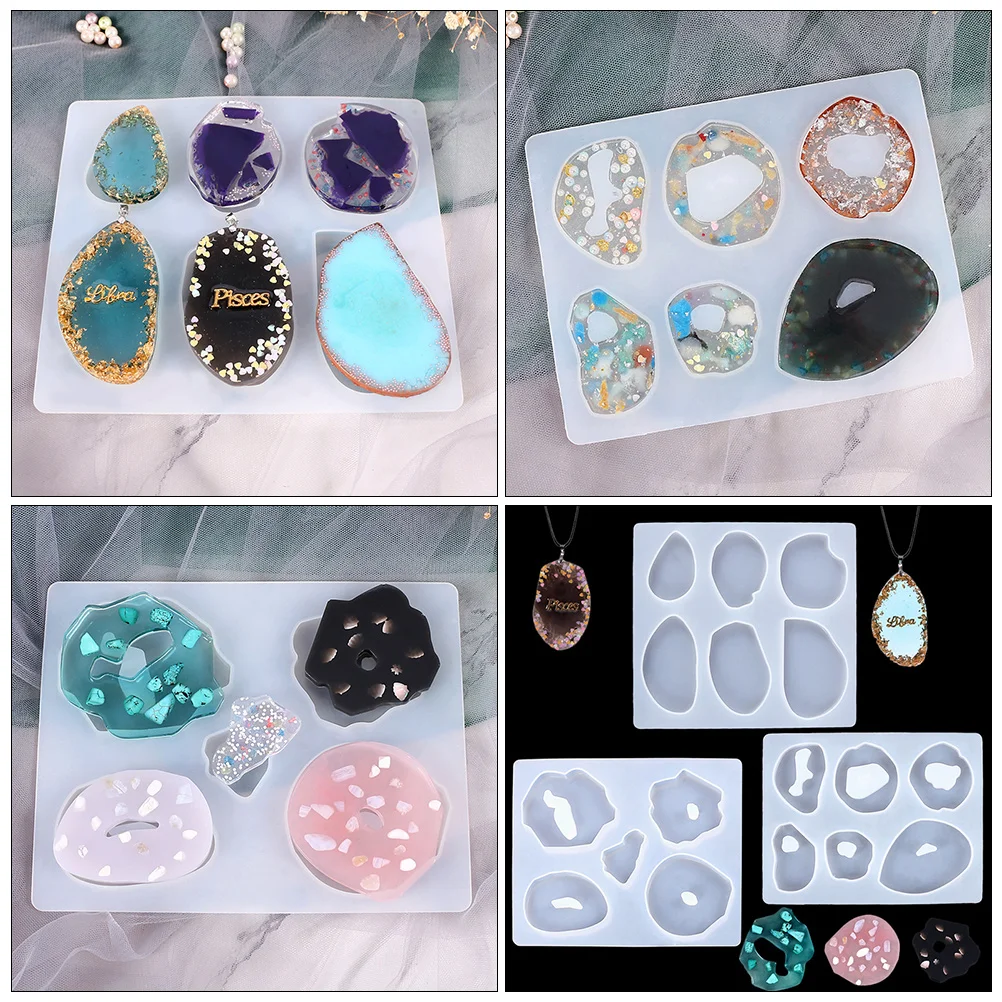 

3pcs Silicone Molds Resin Epoxy Irregular Pendant Diy Craft Making Jewelry Keychain Earrings Tassel Necklaces Durable Sturdy