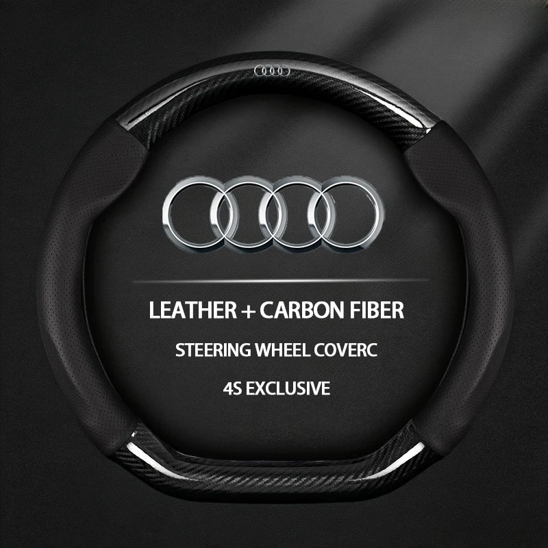 

Car Anti-slip Suede Carbon Fiber Steering Wheel Cover For Audi TT A3 A4 A5 A6 A7 A8 S3 S4 S5 S6 RS3 RS4 RS5 Q2 Q3 Q5 Q7 Q8 SQ5