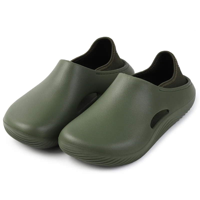 Men Slippers WaterProof Anti Skid Chef Shoe Breathable Slip on Casual Home Slippers Lightweight Beach Sandals Male Garden Clogs view 5